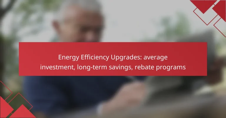 Energy Efficiency Upgrades: average investment, long-term savings, rebate programs