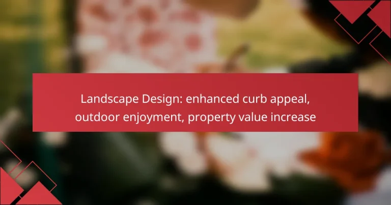 Landscape Design: enhanced curb appeal, outdoor enjoyment, property value increase