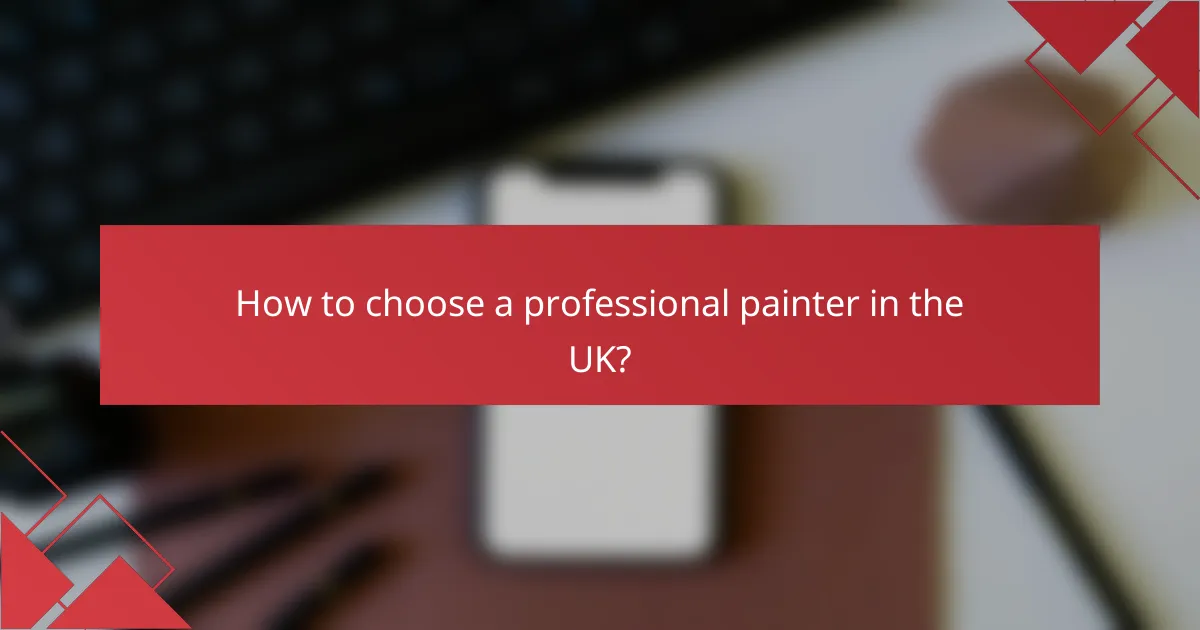 How to choose a professional painter in the UK?