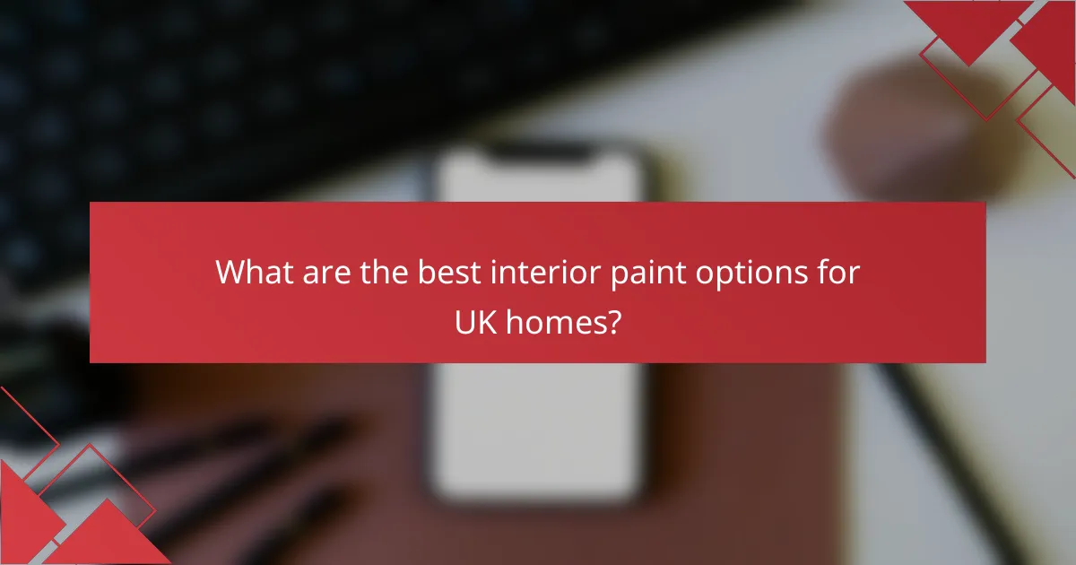 What are the best interior paint options for UK homes?