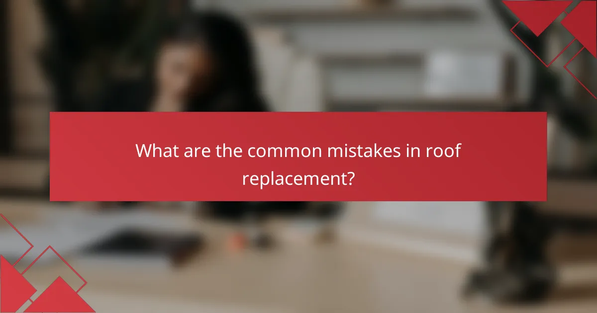 What are the common mistakes in roof replacement?