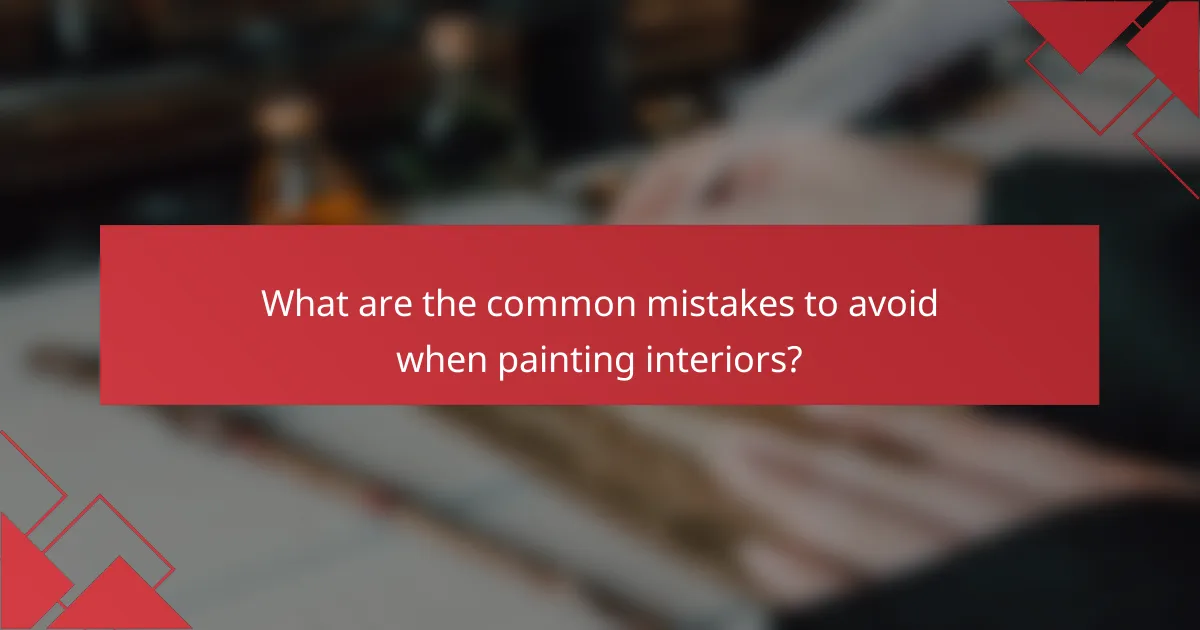 What are the common mistakes to avoid when painting interiors?
