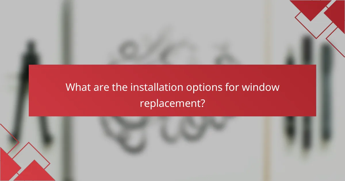 What are the installation options for window replacement?