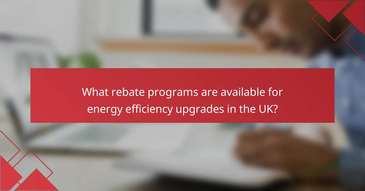 What rebate programs are available for energy efficiency upgrades in the UK?