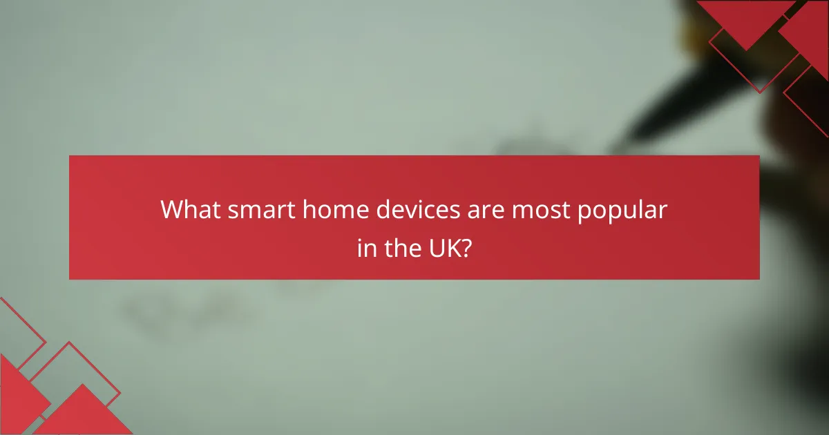 What smart home devices are most popular in the UK?